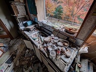 Kitchen of abandoned house