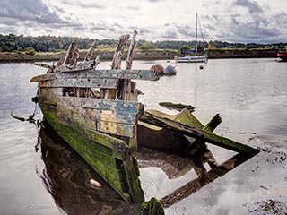 Wrecked Boat in Bowling Harbour, Scotland