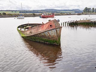 Abandoned Boat in Bowling Harbour, Scotland